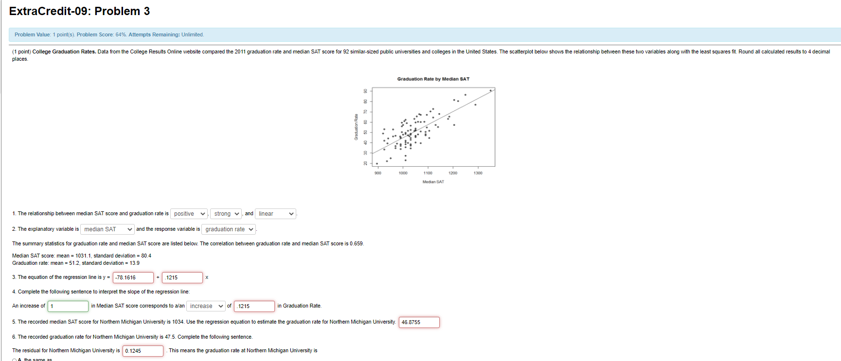Solved Extra Credit-09: Problem 3 Problem Value: 1 point(s). | Chegg.com