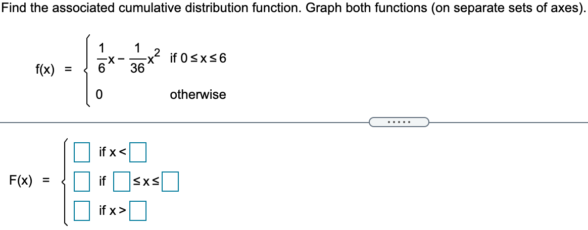 Solved Find the associated cumulative distribution function. | Chegg.com