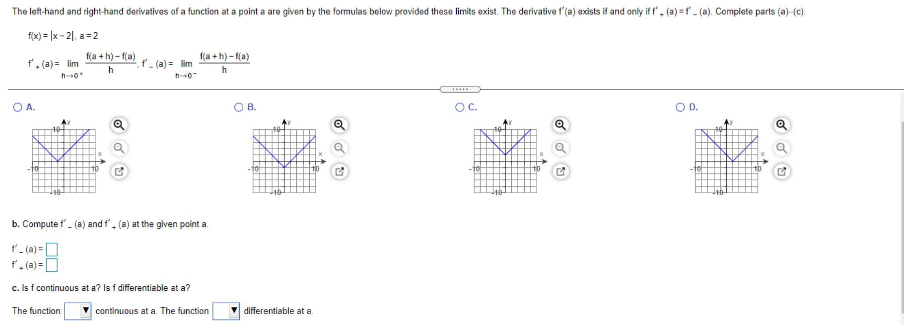 Solved The left-hand and right-hand derivatives of a | Chegg.com