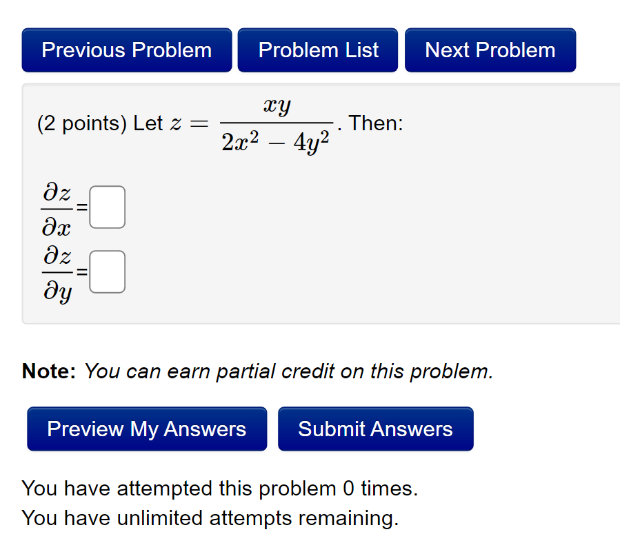 Solved Previous Problem Problem List Next Problem (2 points) | Chegg.com