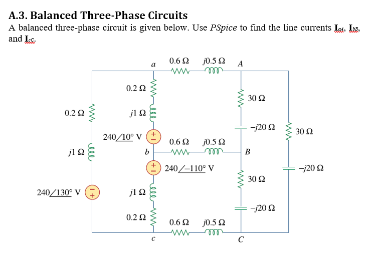 Solved A.3. Balanced Three-Phase Circuits A Balanced | Chegg.com