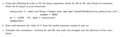 Solved In 1936, statistician R. A. Fisher studied the | Chegg.com