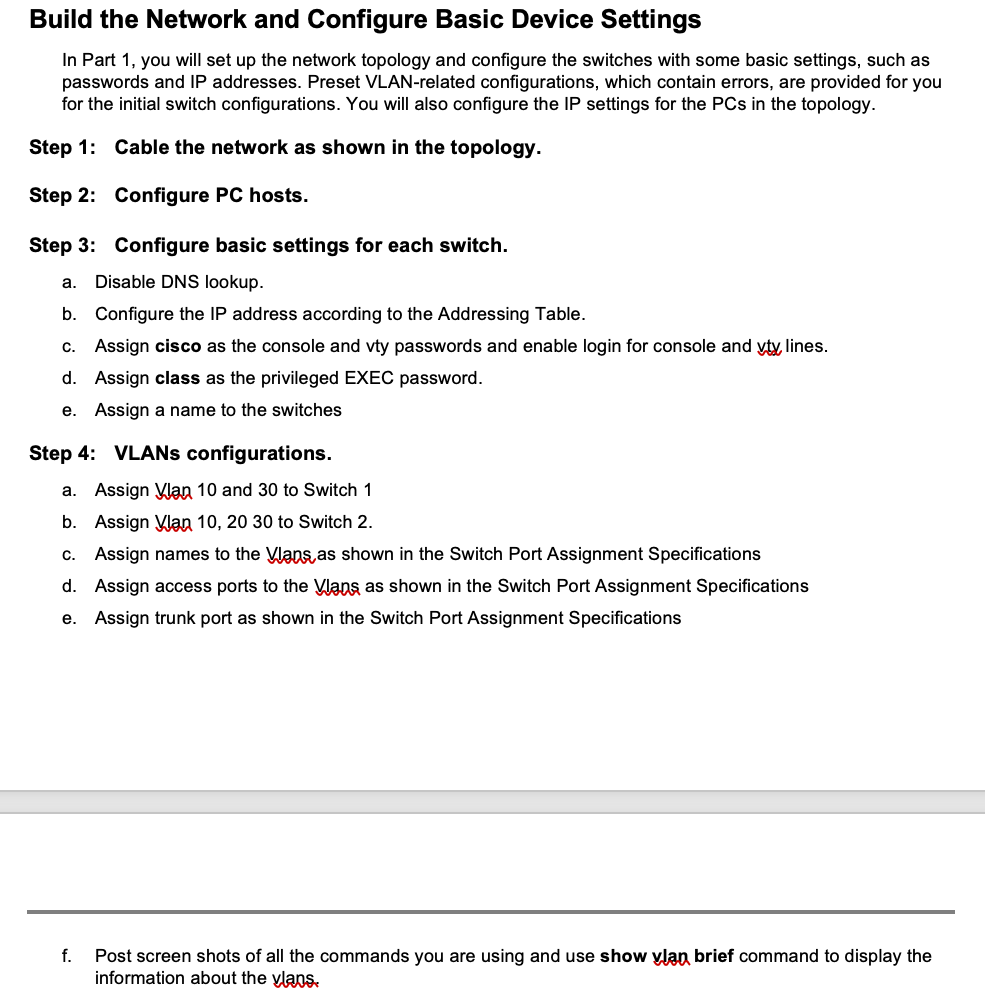 Solved Required Resources 2 Switches (Cisco 2960) 3PCs