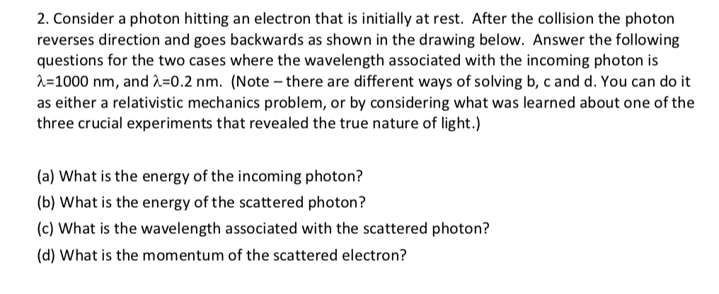 Solved А Before After 2. Consider a photon hitting an | Chegg.com