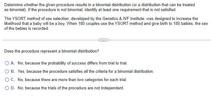 Solved Determine Whether The Given Procedure Results In A