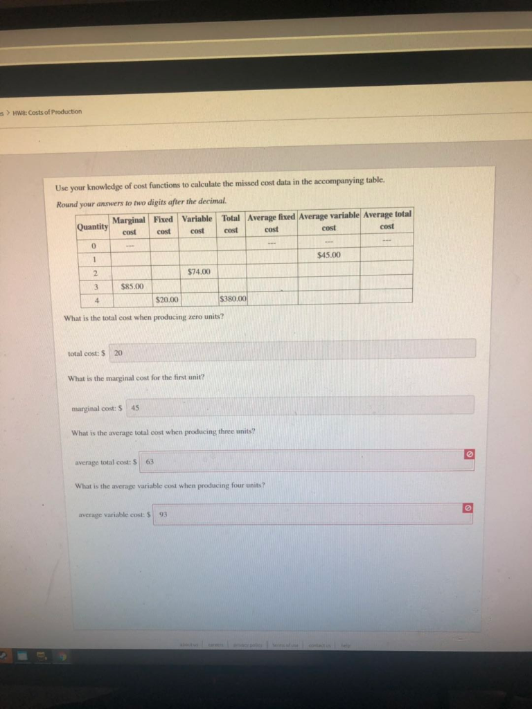 Solved Use your knowledge of cost functions to calculate the