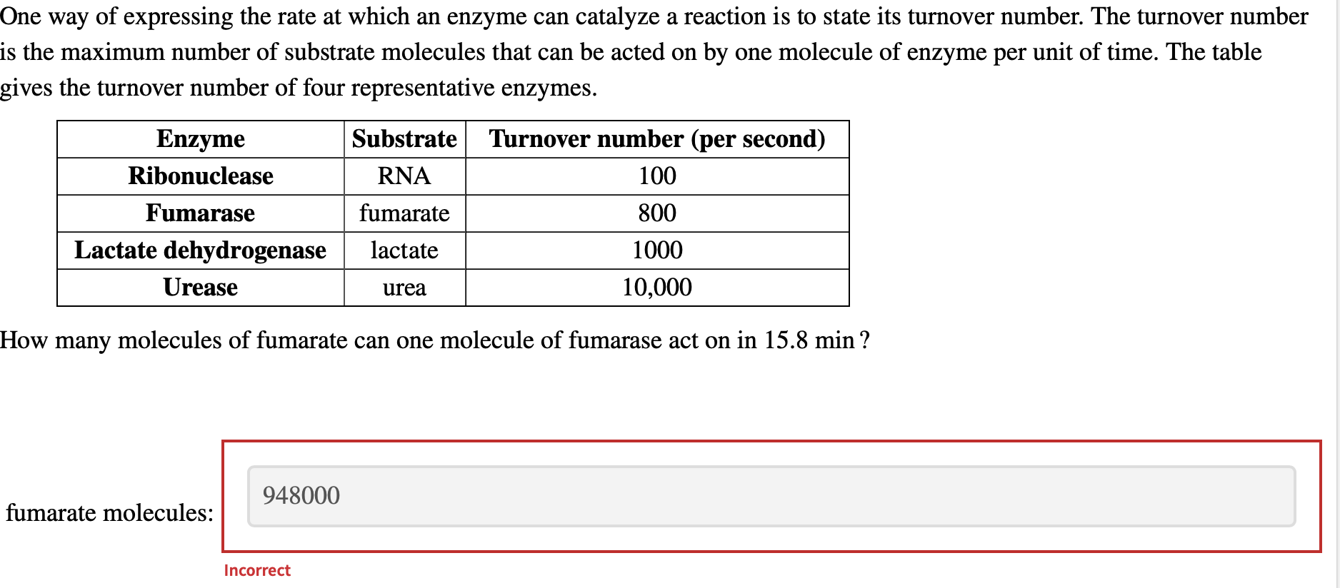 Solved One way of expressing the rate at which an enzyme can | Chegg.com