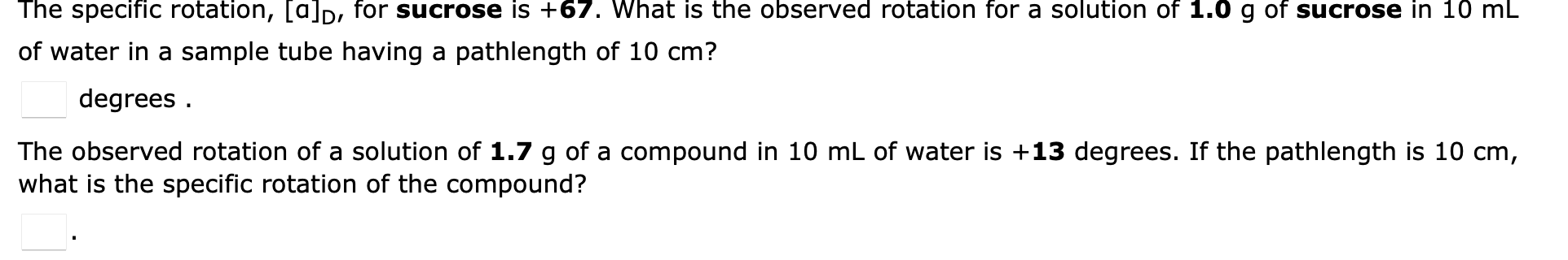 Solved The specific rotation, [a]D, for (+)-alanine is +8.5. | Chegg.com