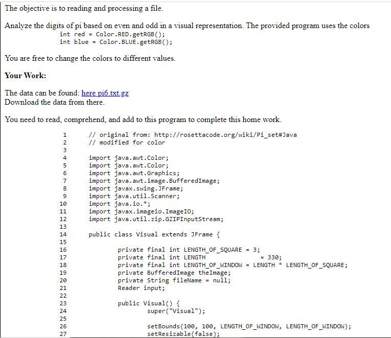 The objective is to reading and processing a file. | Chegg.com