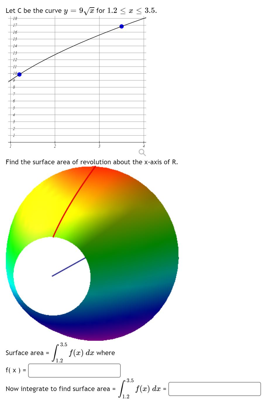 Solved Let C Be The Curve Y 9 Ae For 1 2 X 3 5 H18 Chegg Com