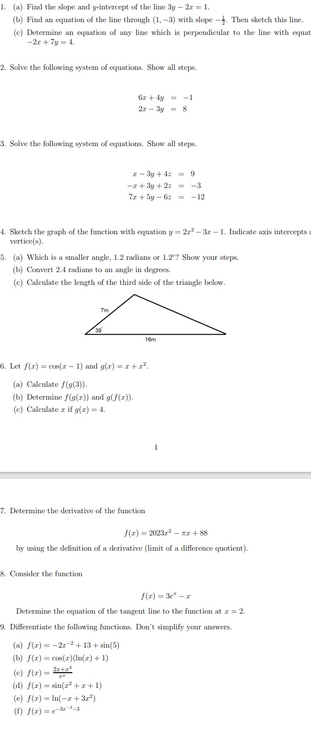 find the slope of the line y 1 4x 3