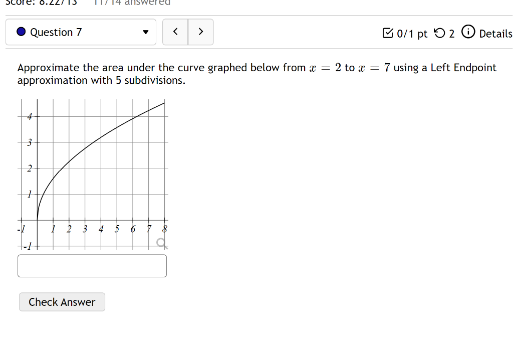 Solved Approximate the area under the curve graphed below | Chegg.com