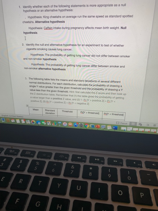 Solved 1. Identify whether each of the following statements | Chegg.com