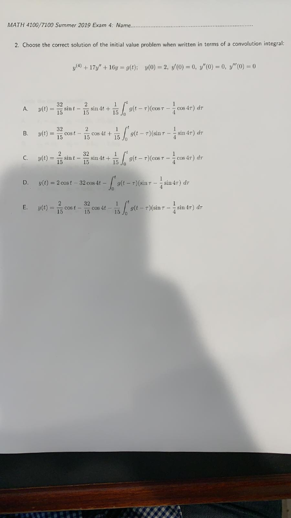 Choo 2019 ... 4100/7100 Exam Solved: 4; Summer MATH Name... 2.