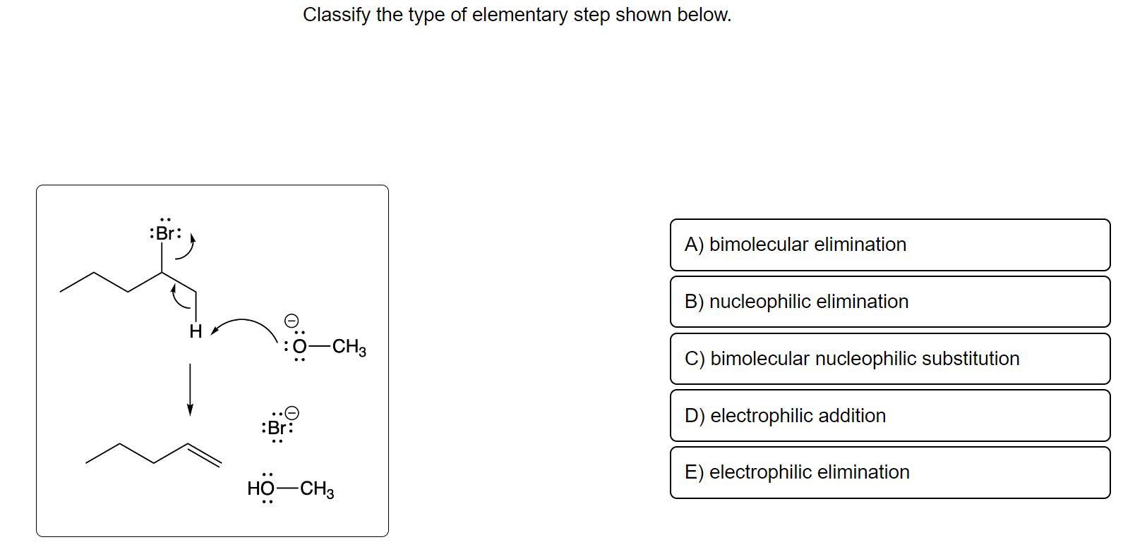 Solved Classify the type of elementary step shown below.