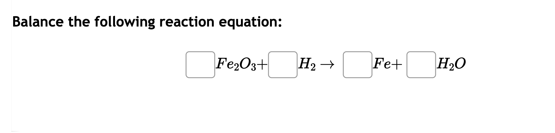 Solved Balance the following reaction equation: | Chegg.com