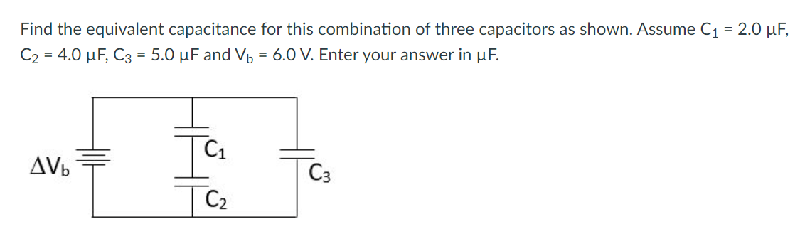 Solved Find the equivalent capacitance for this combination | Chegg.com