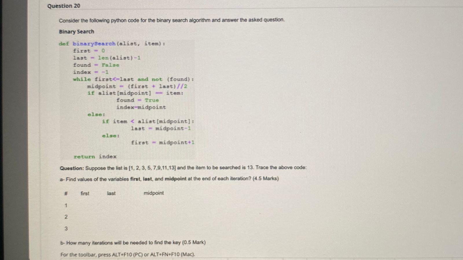 Solved Question 20 Consider The Following Python Code For | Chegg.com