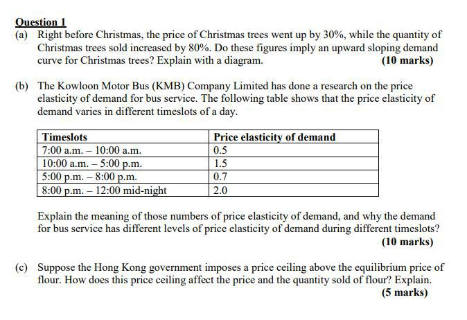 Solved Question 1 A Right Before Christmas The Price O