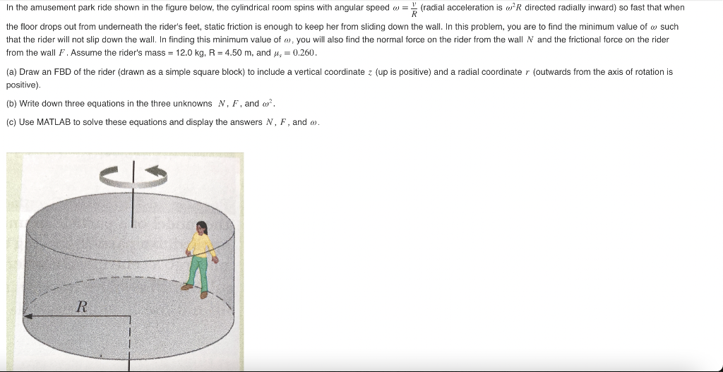 Solved In the amusement park ride shown in the figure below, | Chegg.com
