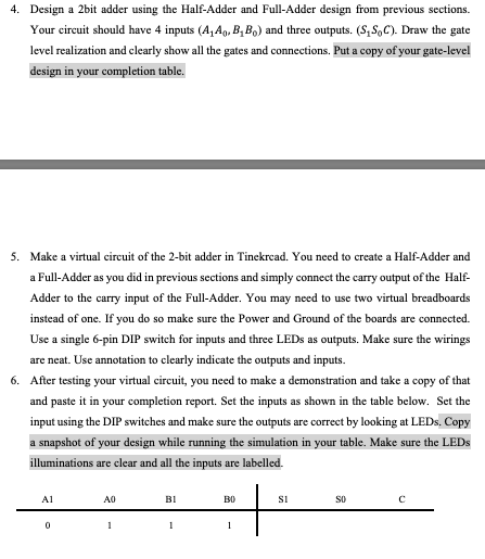 Solved In The Previous Section, We Designed A Half-adder To | Chegg.com