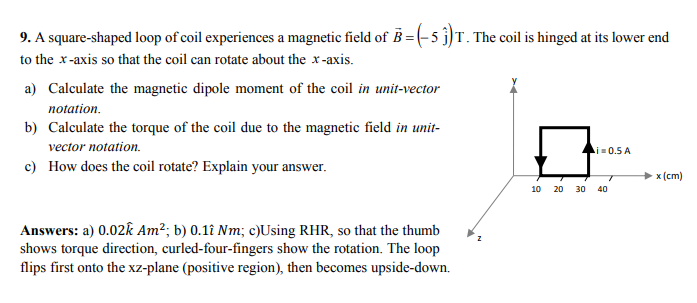 Solved 9. A square-shaped loop of coil experiences a | Chegg.com