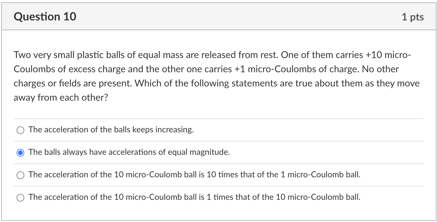 Solved Two very small plastic balls of equal mass are