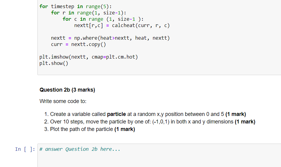 Solved Question 2a (4 marks) Starting with the code and data | Chegg.com