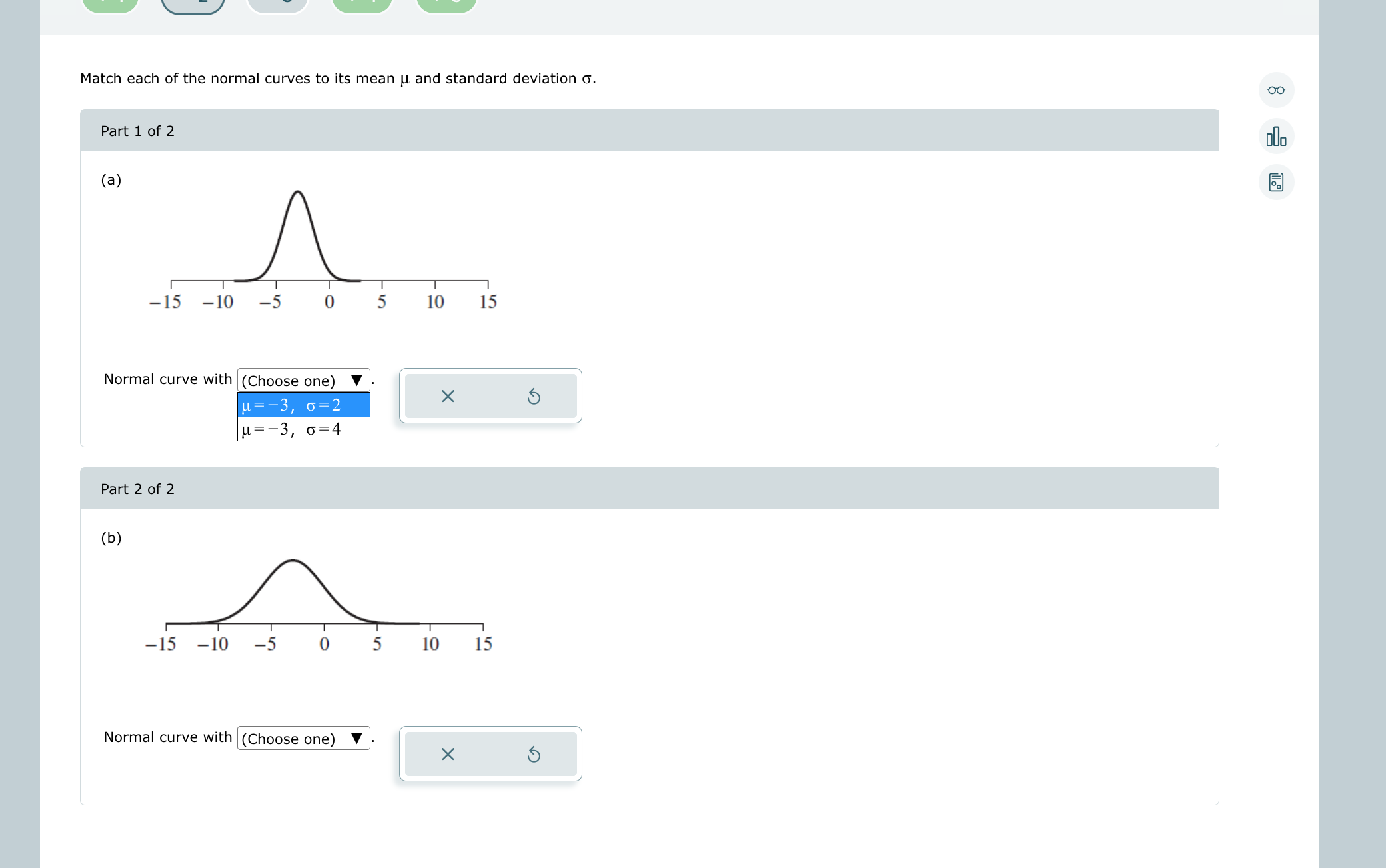 Solved Match each of the normal curves to its mean μ and | Chegg.com