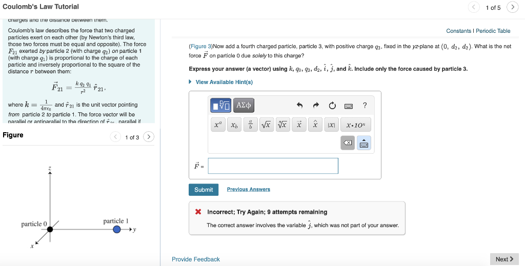 Solved Coulomb's Law Tutorial 1 of 5 > Constants Periodic | Chegg.com