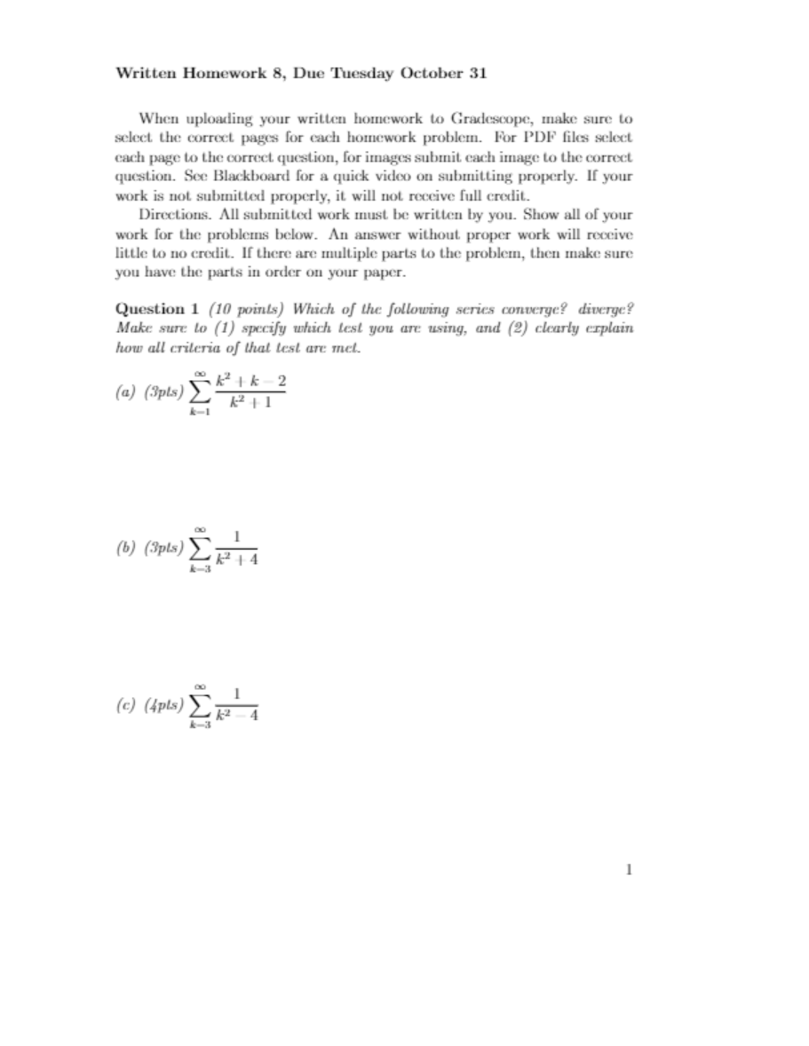 Solved Solve all parts of question 1 for a, b, and c | Chegg.com