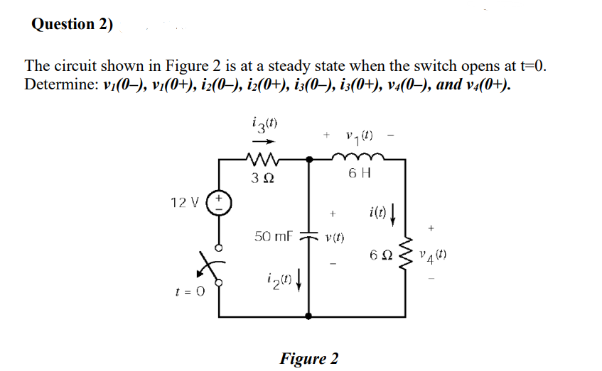 Solved The circuit shown in Figure 2 is at a steady state | Chegg.com
