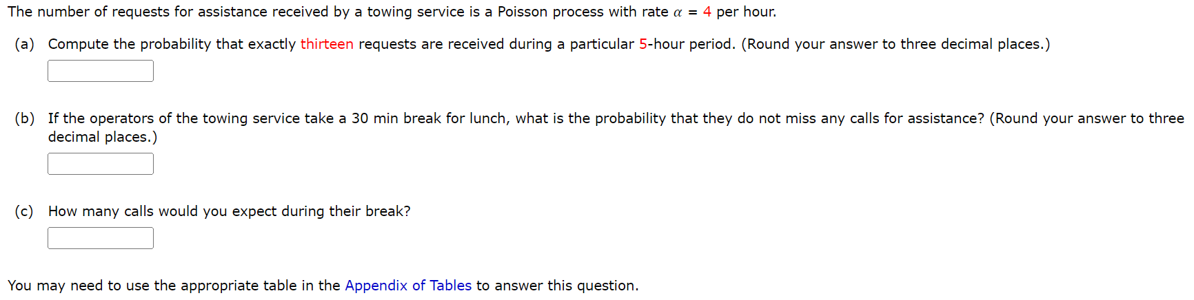 Solved The number of requests for assistance received by a | Chegg.com