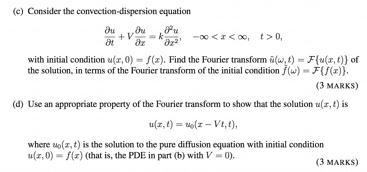 Solved C Consider The Convection Dispersion Equation Az Chegg Com