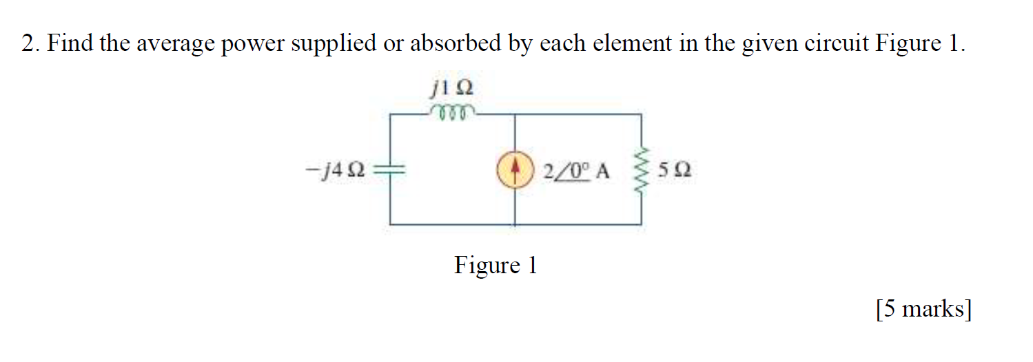 Solved 2. Find The Average Power Supplied Or Absorbed By | Chegg.com