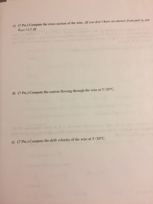 Solved Problem 2 A 53m copper wire (density of free