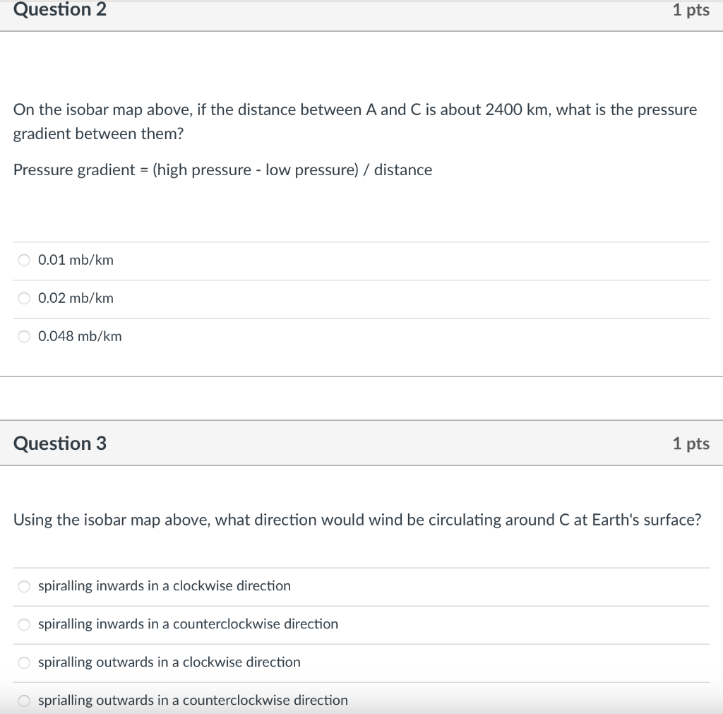 Solved The Isobar Map Above Will Be Used To Answer Questions Chegg Com   Php4pMK7m