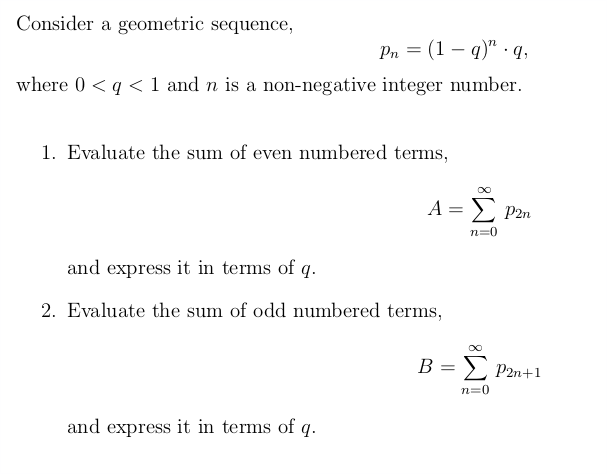 Solved Consider a geometric sequence, Pn = (1 - 7)