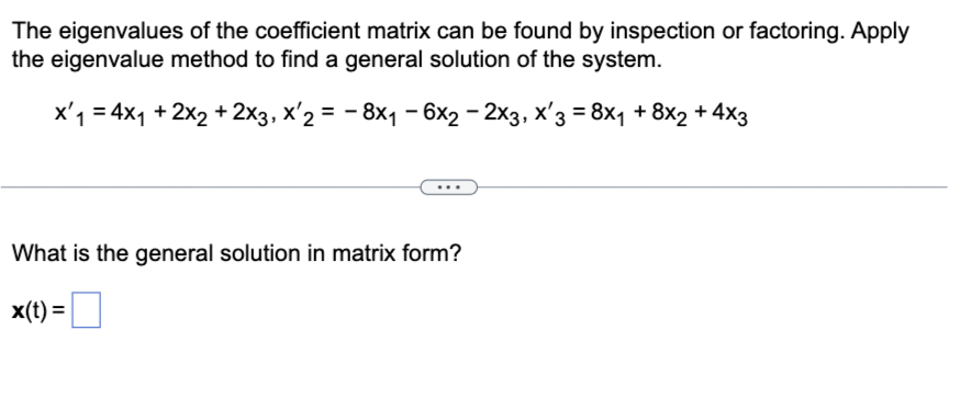 Solved The Eigenvalues Of The Coefficient Matrix Can Be | Chegg.com