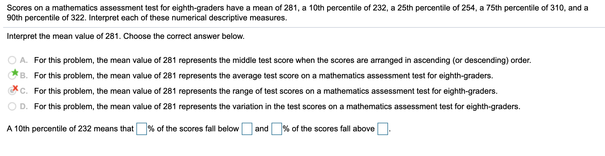 Solved Scores on a mathematics assessment test for | Chegg.com