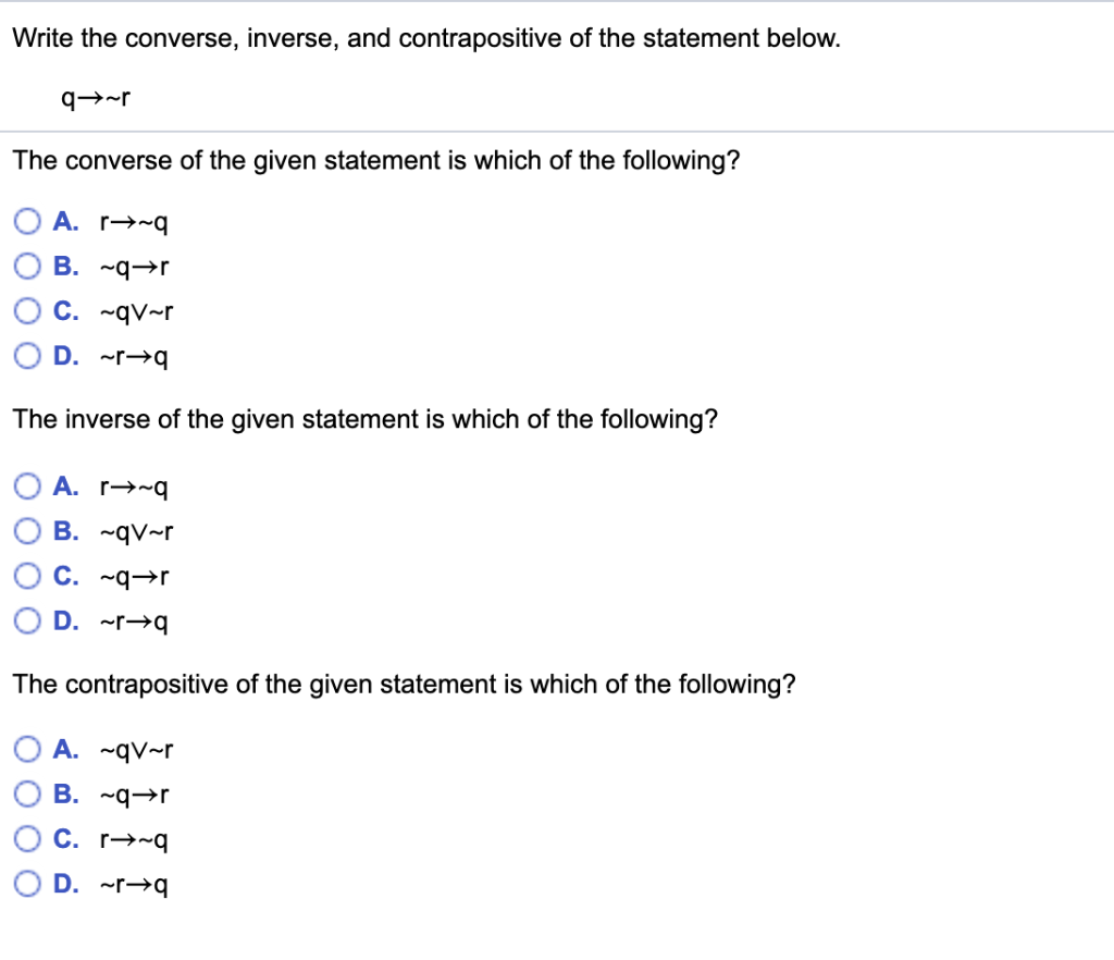 solved-write-the-converse-inverse-and-contrapositive-of-chegg