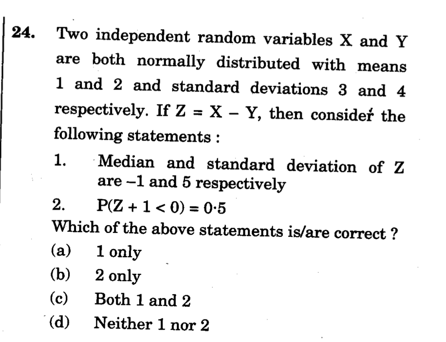 Solved 24 Two Independent Random Variables X And Y Are Both 1872