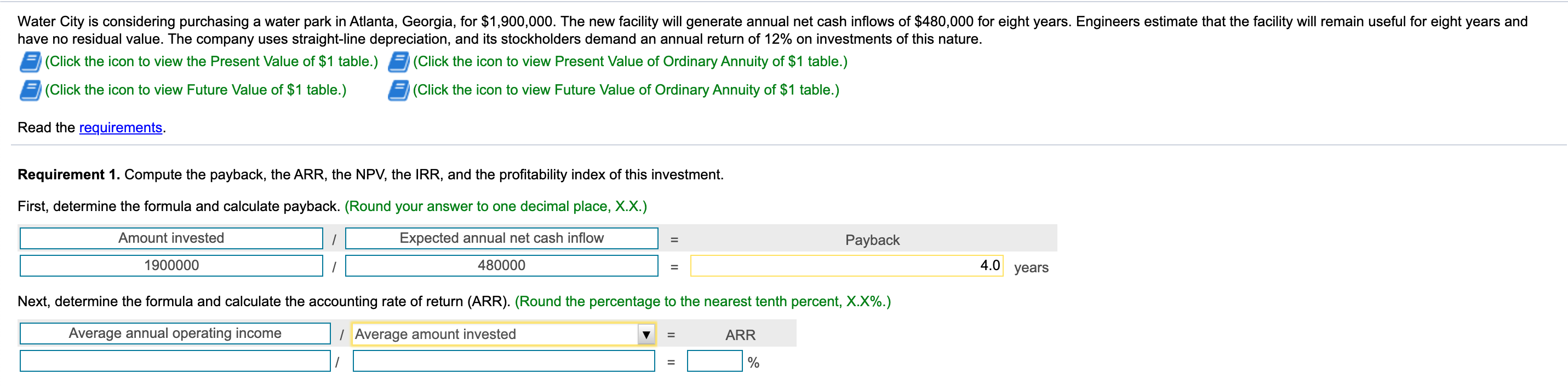 Solved Calculate the net present value (NPV). (Enter any | Chegg.com
