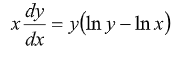 Solved dy X dx = y(ln y – In x) | Chegg.com