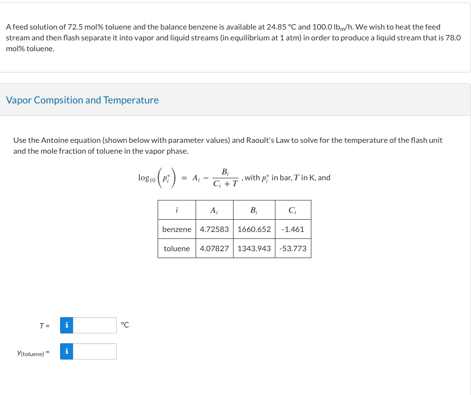 Solved mol% ﻿toluene.Vapor Compsition and TemperatureUse the | Chegg.com