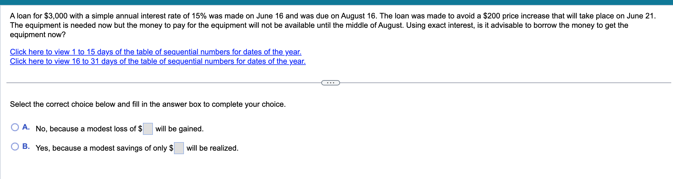 Solved a loan for 3 000 with a simple annual interest rate chegg
