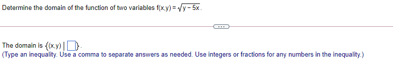 Solved Determine the domain of the function of two variables | Chegg.com