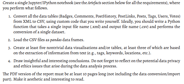 Solved This task should be done on a dataset from the | Chegg.com