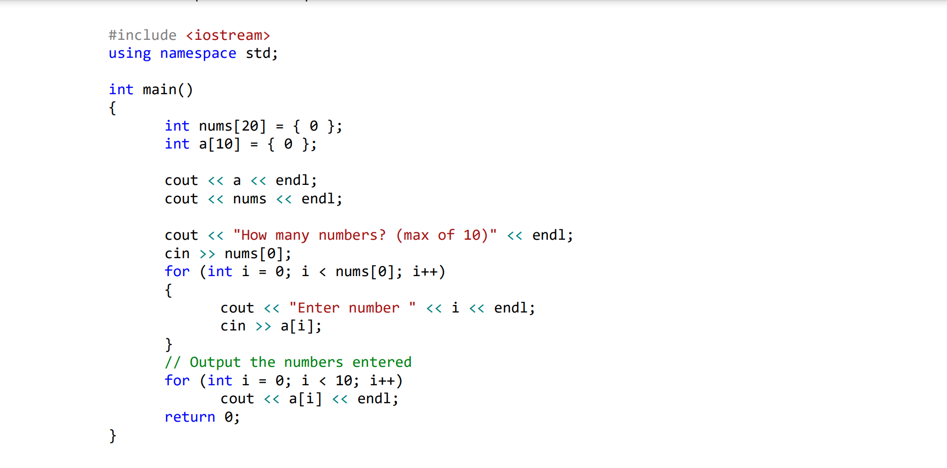 Solved 1) System Crash The following C++ code has a problem | Chegg.com