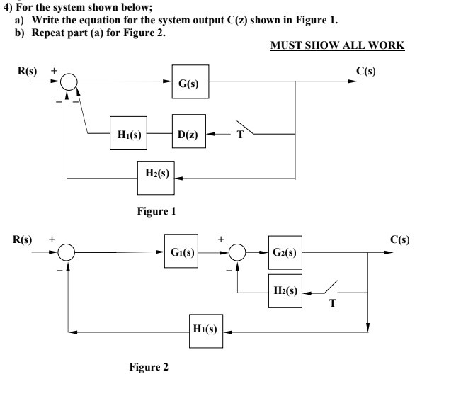 Solved 4) For the system shown below; a) Write the equation | Chegg.com
